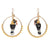 Beaded Hornbill Round Drop Earrings