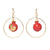 Golden Pomegranate Round Drop Earrings