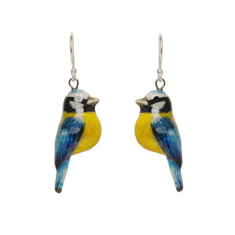 Tiny Blue Tit Hook Earrings