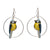 Tiny Blue Tit Round Drop Earrings