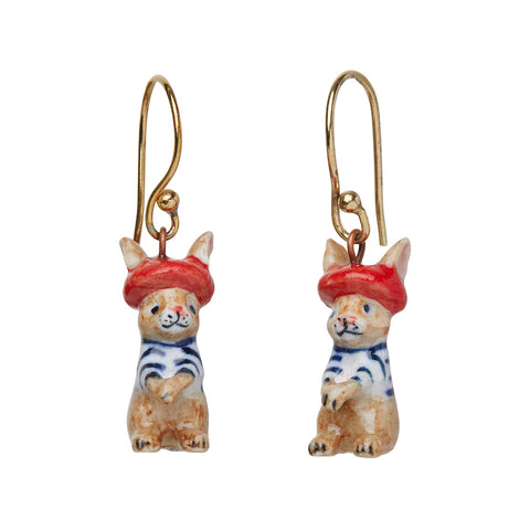 Bunny in Beret Hook Earrings