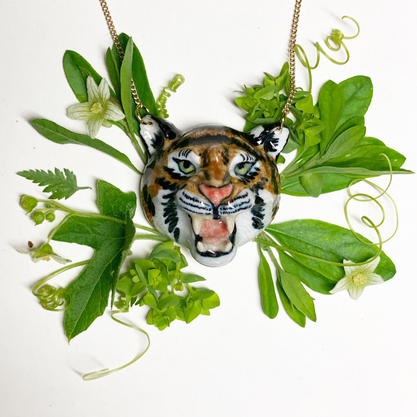 Roaring Tiger Head Necklace