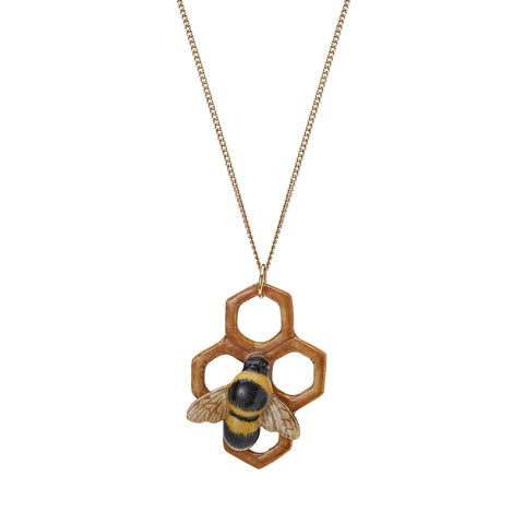 Bee and Honeycomb Necklace