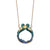 Teal Kissing Loop Tail Birds Necklace