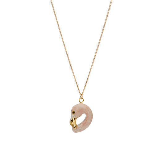 Pastel & Gold Flamingo Head Necklace