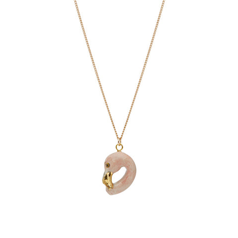 Pastel & Gold Flamingo Head Necklace