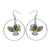 Flying Blue Tit Hoop Drop Earrings