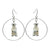 Standing Polar Bear Hoop Drop Earrings