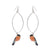 Tiny Bullfinch Oval Drop Earrings