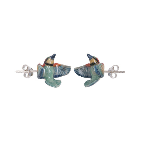 Bright Bee Eater Stud Earrings