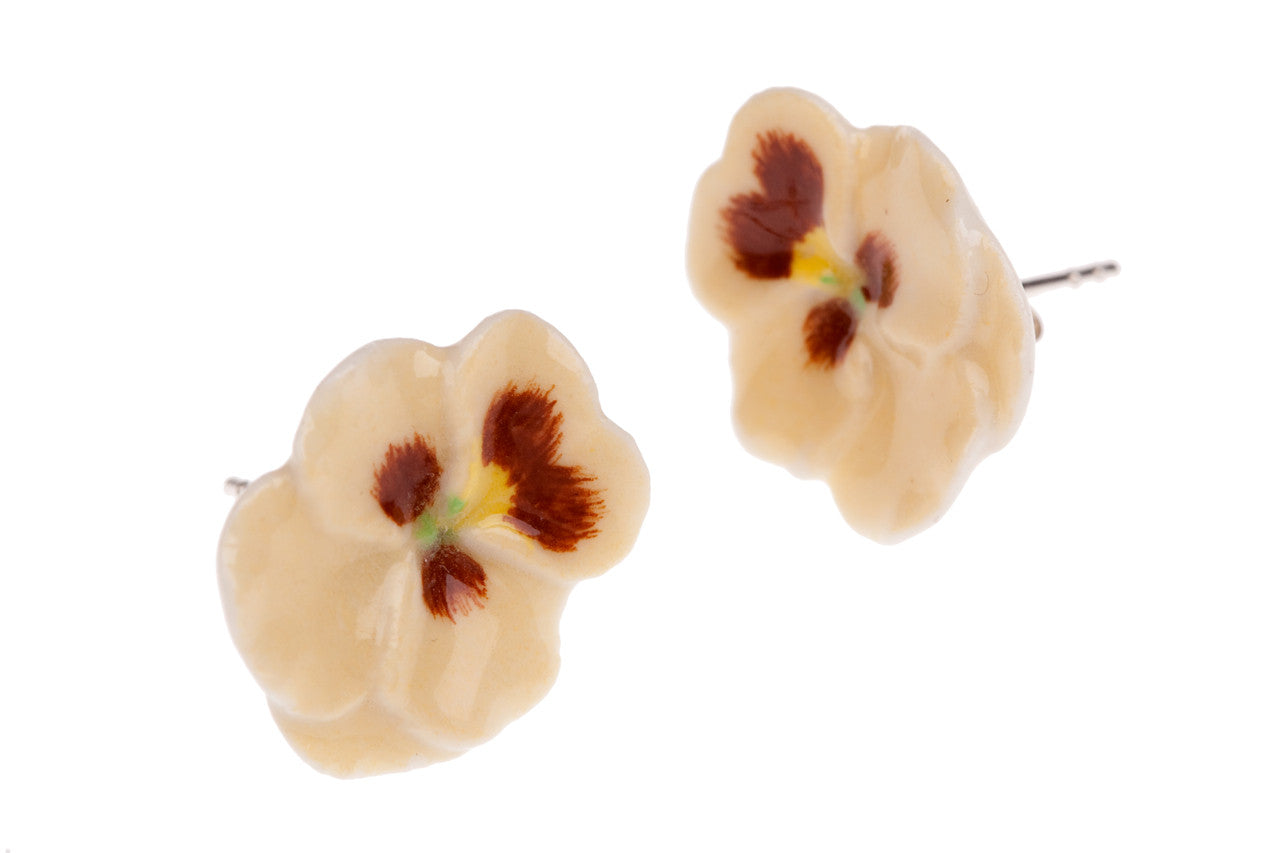 Yellow Pansy Earrings