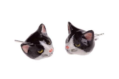 Black & White Cat Earrings