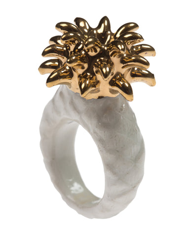 White & Gold Pineapple Ring