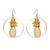 Beige & Gold Pineapple Round Drop Earrings