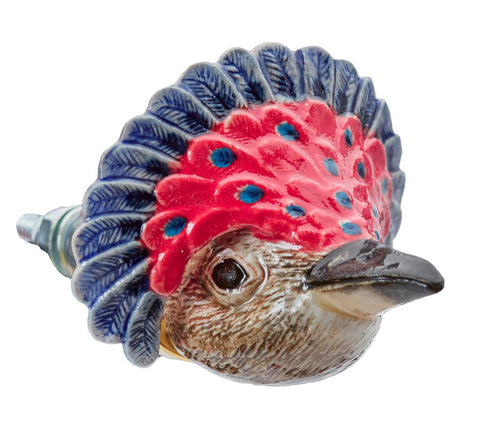 Red Carnival Bird Doorknob