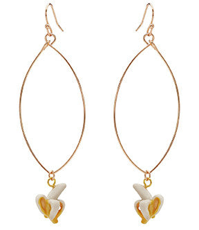 Oval Drop Banana Earrings