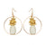 White & Gold Pineapple Round Drop Earrings